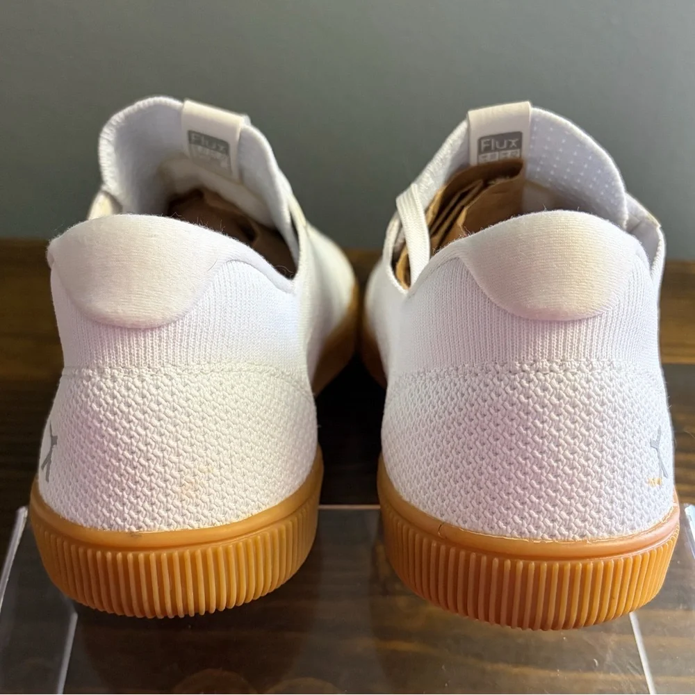 Flux footwear Adapt Knit Trainer White with Gum Sole Textured Comfort Insole